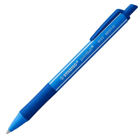 LOT de 10 Stylo bille rétractable coloré Stabilo Pointball - Trait de 0,5 mm - Fabriqué à 87 % en bioplastique - Poignée