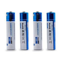 Pack de 4 piles rechargeables USB-C Energy Sistem Charge Pro C - 1100 mWh - 740 mAh - AAA - 1,5 V - Chargement via USB-C