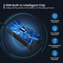 Chargeur universel pour ordinateur portable Ewent 90 W - 11 prises interchangeables - Automatique - Gestion intelligente de