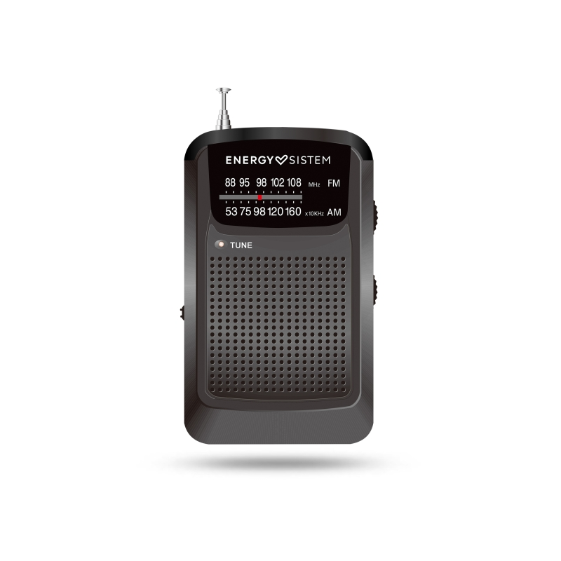 Radio portable analogique FM/AM Energy Sistem Pocket - Entrée jack 3,5 mm - Antenne télescopique - Alimentation par batterie