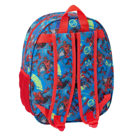 Sac à dos 3D Safta Spider-Man 8,64 L - Porte-bouteille - Porte-carte d'identité - Bretelles rembourrées - 27 x 33 x 10 cm