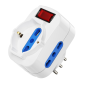 Multiprise murale 3 prises Ewent - 3 prises Schuko italiennes 10/16 A - 2 prises Schuko + 1 prise Schuko - Interrupteur
