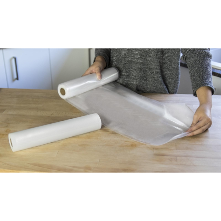 Cecotec Lot de 2 rouleaux de 6 m pour machine sous vide - Température réglable - Largeur : 28 cm - Transparent