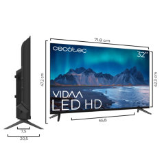 Téléviseur intelligent LED Cecotec série A5 ALH50032 32" avec résolution HD - Système audio Dolby - Système d'exploitation