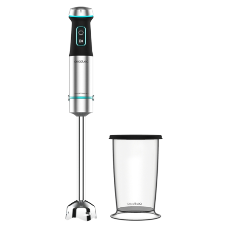Mixeur plongeant Cecotec Power TitanBlack 1200 XL - 1200 W - 4 lames croisées en titane - Couvercle anti-éclaboussures