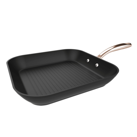 Poêle carrée Cecotec Polka Fantasy Grill Golden 28 cm - Aluminium forgé - Poignée rivetée - Revêtement antiadhésif - Compatible