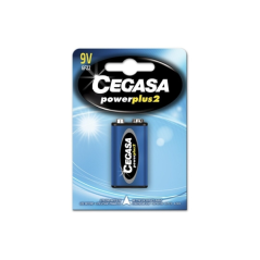 Cegasa Power Plus Lot de 2 piles 6F22 9 V - Pile saline pour appareils basse consommation