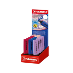 Présentoir de 15 marqueurs Stabilo Boss Naturecolors Wildflower Edition - Tailles de trait 2-5 mm - Encre à base d'eau - Bleu