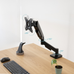 Support de bureau à bras articulé Tooq pour écrans 13"-32" - Pivotant et inclinable - Gestion des câbles - Poids max. 9 kg
