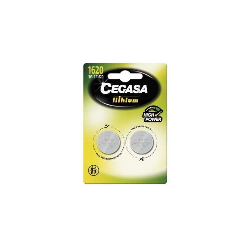 Lot de 2 piles 3 V Cegasa Lithium CR1620