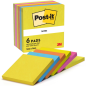Lot de 6 blocs de 100 notes autocollantes repositionnables Post-It - Forme carrée - 76 x 76 mm - Couleurs assorties