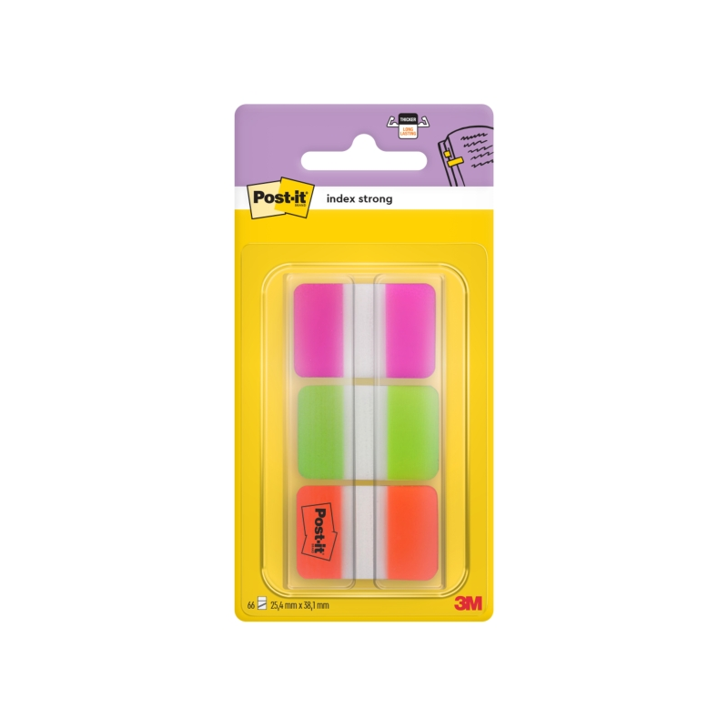 Distributeur d'index Post-It avec 66 marqueurs repositionnables - Forme rectangulaire - Couleurs assorties