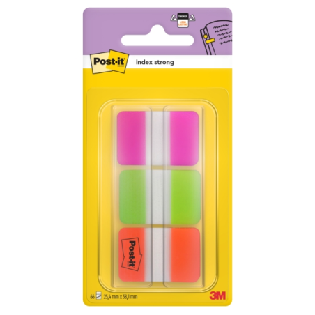 Distributeur d'index Post-It avec 66 marqueurs repositionnables - Forme rectangulaire - Couleurs assorties