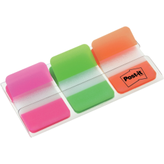 Distributeur d'index Post-It avec 66 marqueurs repositionnables - Forme rectangulaire - Couleurs assorties