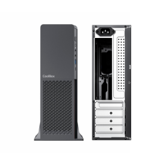 Boîtier tour CoolBox T313-BZ Slim Micro ATX, Mini ITX - Disque dur 2,5" et 3,5" - USB 3.0, USB-C - Alimentation 300 W - Noir