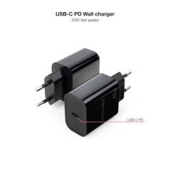 Chargeur Mural USB-C/PD Nanocable 20W - Noir