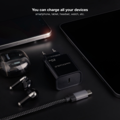 ✅ Chargeur Mural USB-C/PD Nanocable 20W - Noir couleur Noir en stock