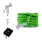 Tuyau d'arrosage extensible Innovagoods Hoostend de 15 m - Pression jusqu'à 8 bars - Accessoires inclus - Vert et gris