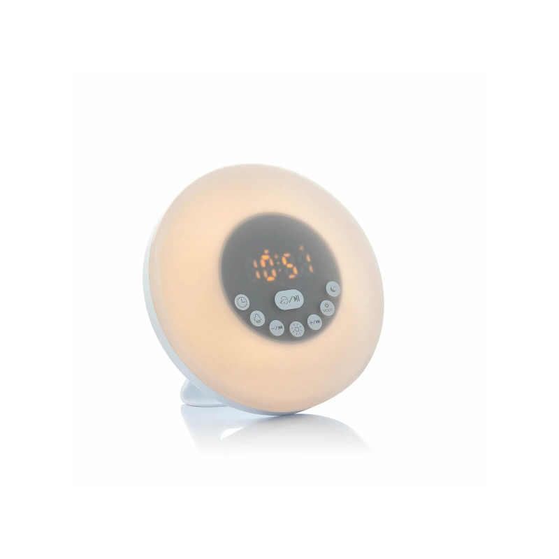 Réveil sans fil Innovagoods Sunrilk avec haut-parleur - Bluetooth - Radio FM - Batterie 1200 mAh - Câble de 100 cm - Écran LCD