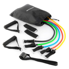 Ensemble de 5 bandes de résistance Innovagoods Rebainer avec accessoires - Résistance ajustable - Guide d'exercices - Portable