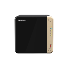 NAS tour QNAP TS-464-8G avec processeur Intel Celeron N5095, 8 Go de mémoire, 4 baies (2,5", 3,5", M.2), USB, HDMI et