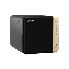 NAS tour QNAP TS-464-8G avec processeur Intel Celeron N5095, 8 Go de mémoire, 4 baies (2,5", 3,5", M.2), USB, HDMI et