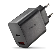 Chargeur mural ultra-rapide GaN NGS ERA 30 W - 1 USB-C et 1 USB-A - Noir