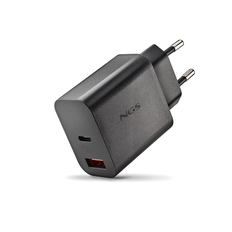 Chargeur mural ultra-rapide GaN NGS ERA 30 W - 1 USB-C et 1 USB-A - Noir