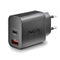 Chargeur mural ultra-rapide GaN NGS ERA 30 W - 1 USB-C et 1 USB-A - Noir