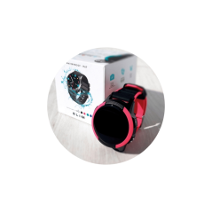 Montre connectée Savefamily Slim pour enfants avec GPS et appels - IPX7 - Caméra latérale - Écran IPS 1,28" - Rose