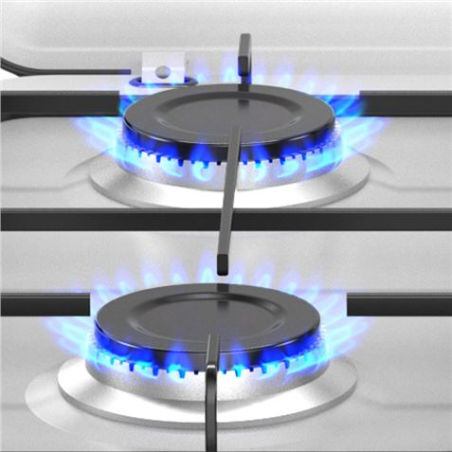 Cuisinière à gaz Muvip Vulcano 4 feux - Housse de protection - Pieds en caoutchouc - Surface émaillée - Brûleur amovible - 47,8