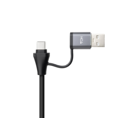 Adaptateur réseau Nanocable USB-C + USB-A/M 3.0 vers Gigabit Ethernet 10/100/1000 Mbps + Hub 3x USB-A 3.0 - 15 cm - Gris