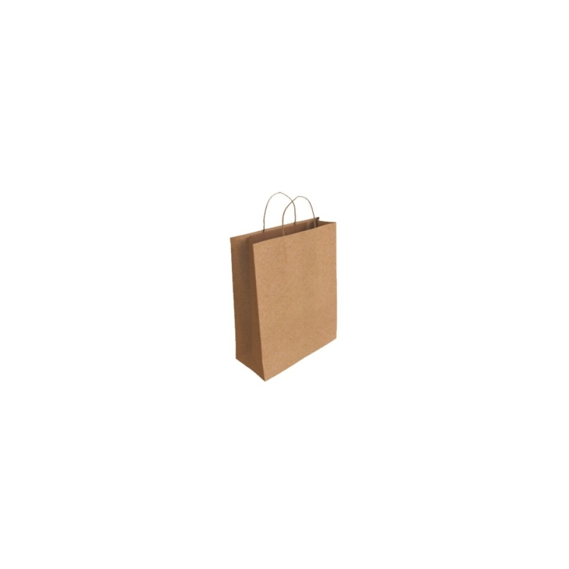 LOT de 25 Sac en papier kraft Bismark - Dimensions : 24 x 8 x 18 cm - Marron