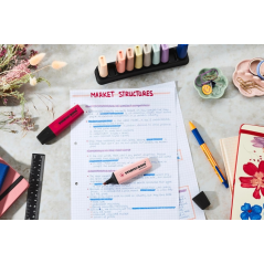 Marqueur fluorescent Stabilo Boss Naturecolors Wildflower Edition - Trait entre 2 et 5 mm - Encre à l'eau - Bleu marine