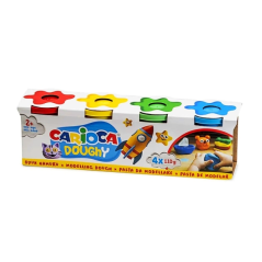 Pack pâte à modeler Carioca Doughy avec 4 boîtes de 110 g - Souple et flexible - Facile à pétrir et à modeler - Idéal pour les