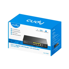 Routeur VPN Cudy - Ethernet 1 Gbit/s - 4 ports PoE GbE - 60 W - Gère jusqu'à 200 points d'accès - USB 3.0 - Voyants LED