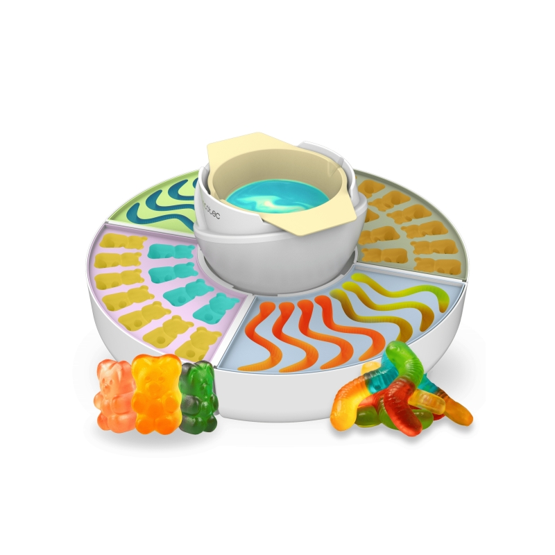 Machine à bonbons gélifiés Cecotec Fun and Sugar - Puissance 40 W - Fondue au chocolat - Comprend 4 moules en silicone