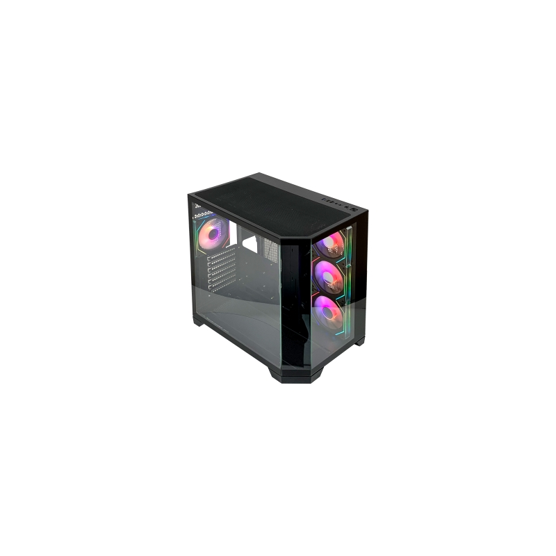 Boîtier ATX L-Link Nova - Verre trempé continu - 4 ventilateurs RGB - USB 3.0 - Noir