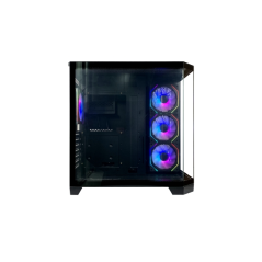 Boîtier ATX L-Link Nova - Verre trempé continu - 4 ventilateurs RGB - USB 3.0 - Noir