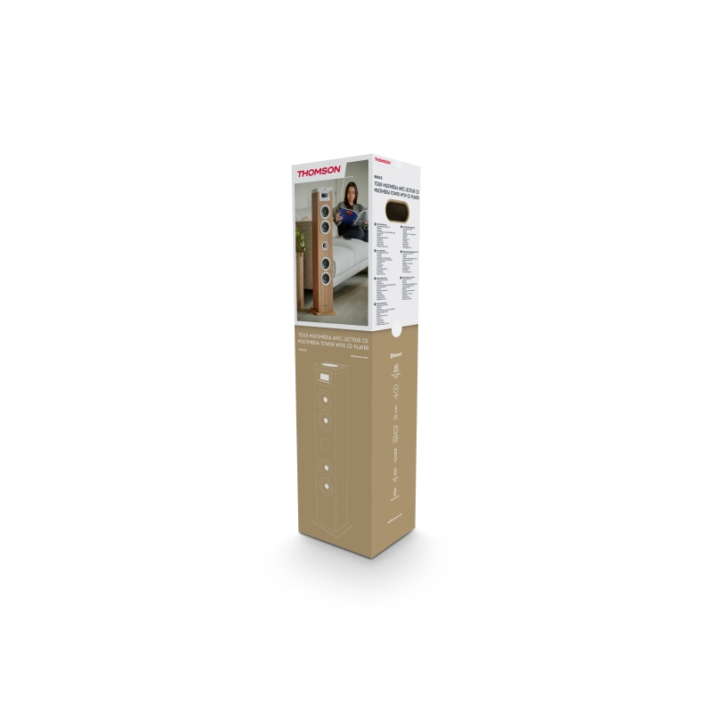 Tour de son Thomson DS121CD - Puissance musicale 60 W - Couleur bois/blanc