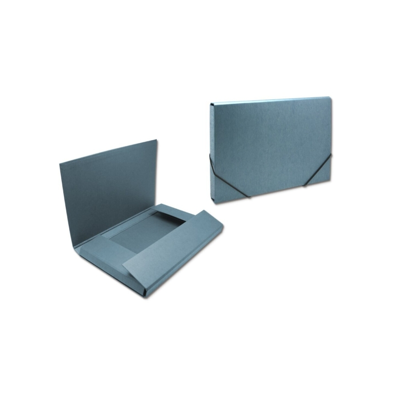 Chemise de projet Bismark - 350 x 230 x 30 mm - En carton - Fermeture élastique - Bleu