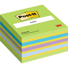 Cube Post-It de 450 notes autocollantes repositionnables - Forme carrée - 76 x 76 mm - Couleurs assorties