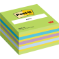 Cube Post-It de 450 notes autocollantes repositionnables - Forme carrée - 76 x 76 mm - Couleurs assorties