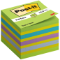 Cube Post-It de 450 notes autocollantes repositionnables - Forme carrée - 76 x 76 mm - Couleurs assorties