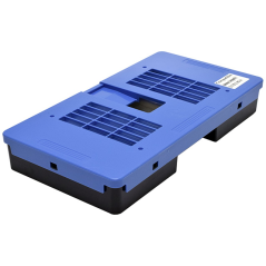 boîtier plastique bleu noir ventilé