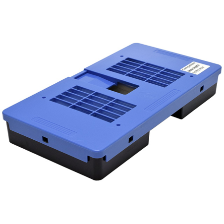 boîtier plastique bleu noir ventilé