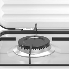 Cuisinière à gaz Muvip Vulcano 2 feux - Housse de protection - Pieds en caoutchouc - Surface émaillée - Brûleur amovible - 57,7