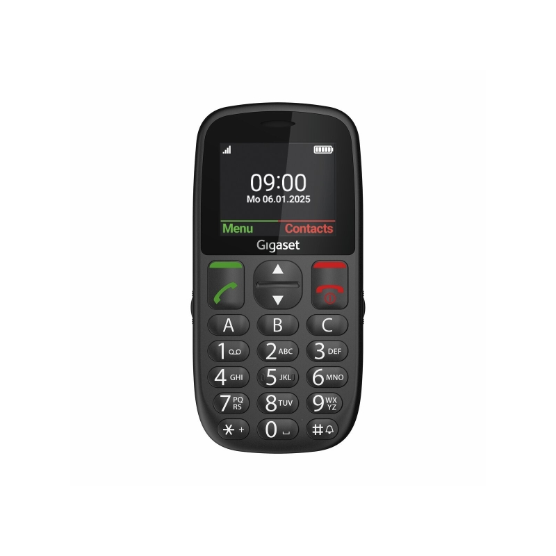 Téléphone portable senior Gigaset GL395 - Écran 2,2" - IP44 - Base de chargement - Noir