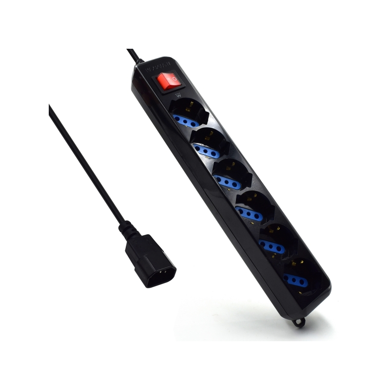Multiprise Ewent avec 6 prises Schuko (type L/F) pour onduleur - Protection contre les surtensions - Protection enfants