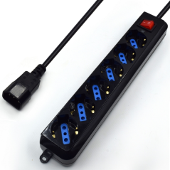 Multiprise Ewent avec 6 prises Schuko (type L/F) pour onduleur - Protection contre les surtensions - Protection enfants